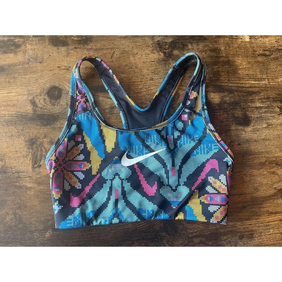 Nike XS Like New Sports Bra Top Compression Dri Fit Beautiful Vibrant Colors - Picture 1 of 2